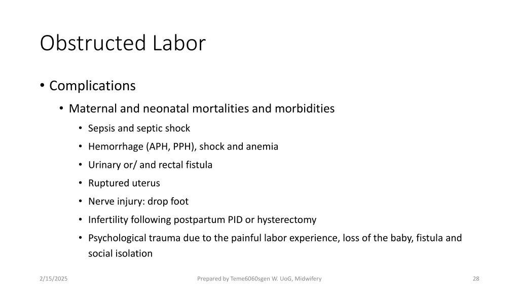 obstructed labor 1