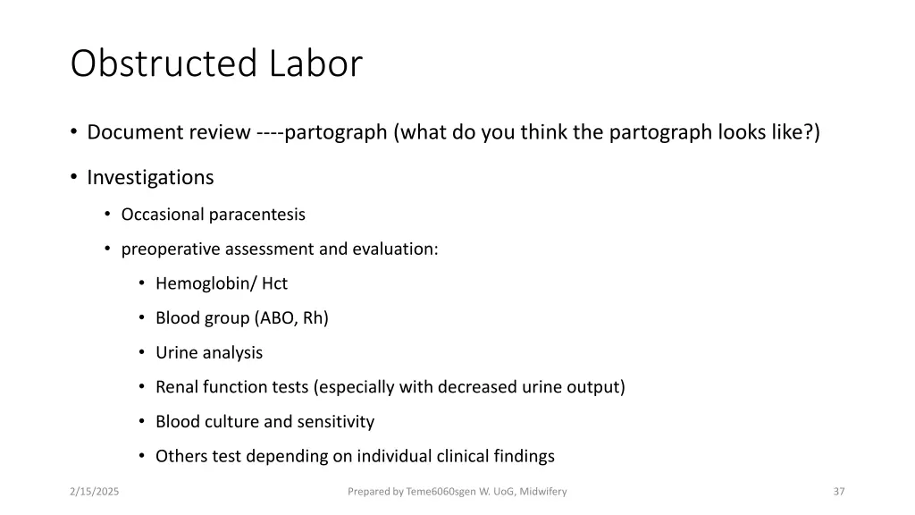 obstructed labor 10