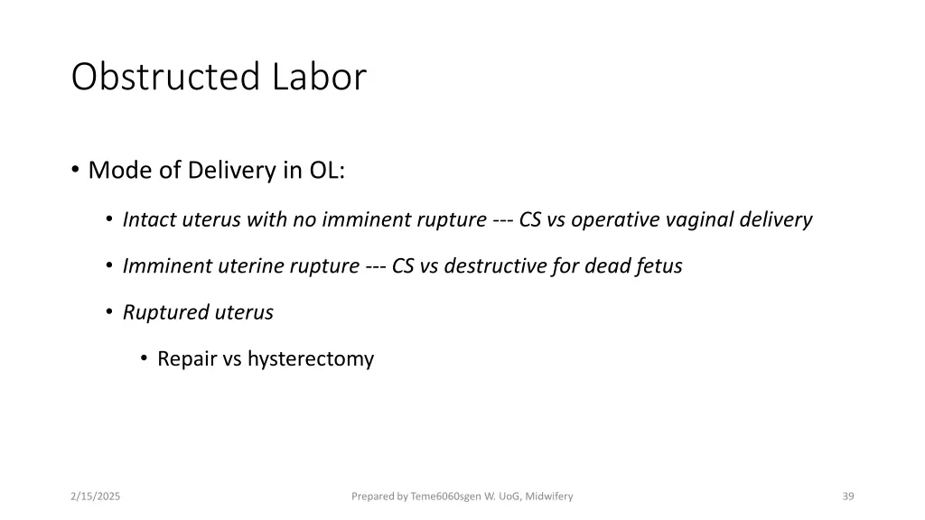 obstructed labor 11
