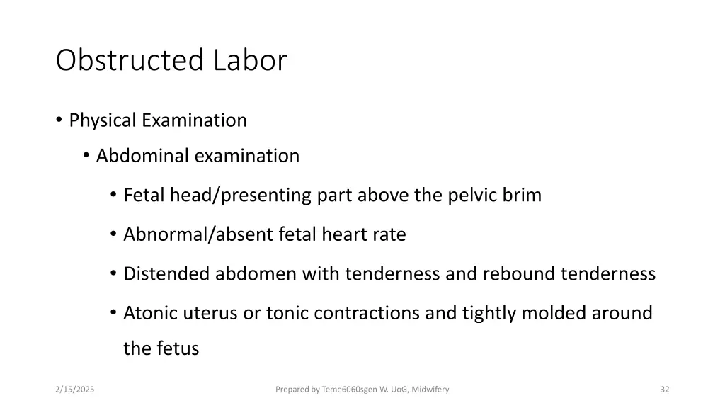 obstructed labor 5