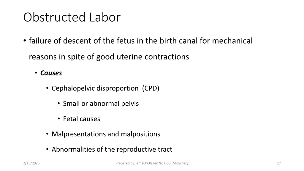 obstructed labor