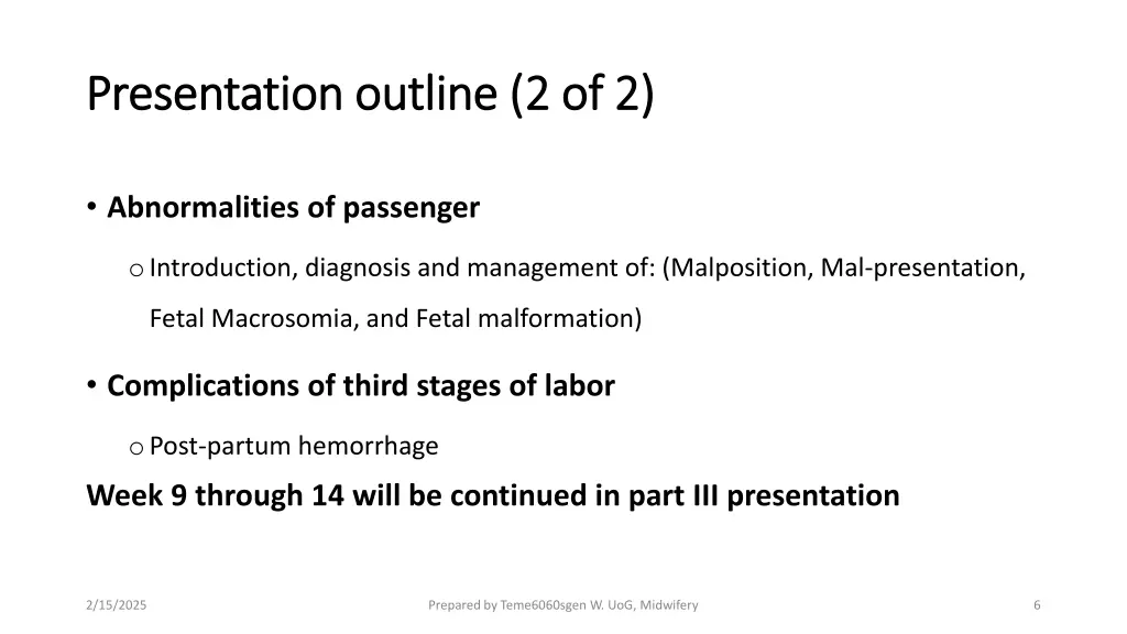 presentation outline 2 of 2 presentation outline