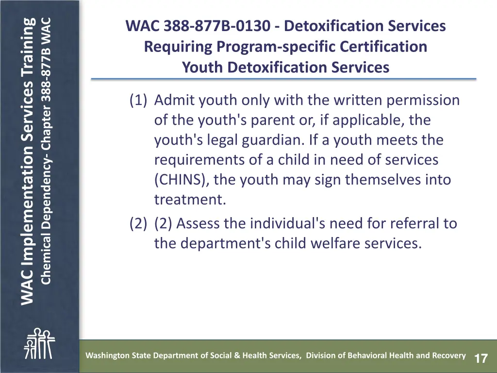 chemical dependency chapter 388 877b wac 16