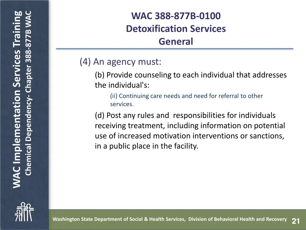 chemical dependency chapter 388 877b wac 20