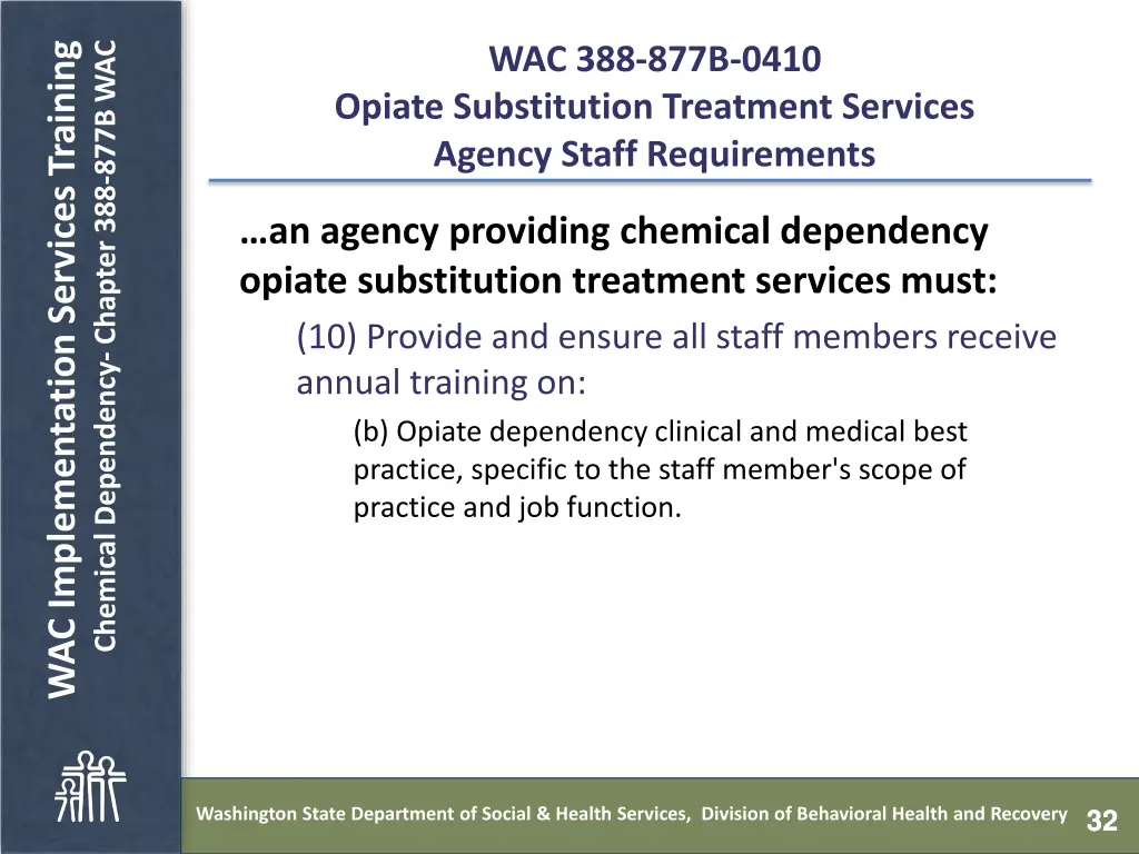 chemical dependency chapter 388 877b wac 31