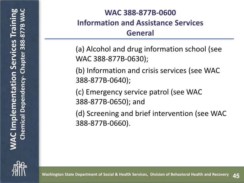 chemical dependency chapter 388 877b wac 44