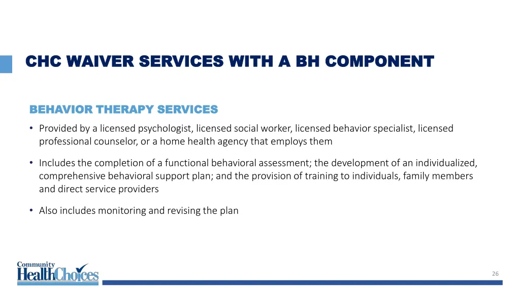 chc waiver services with a bh component 3