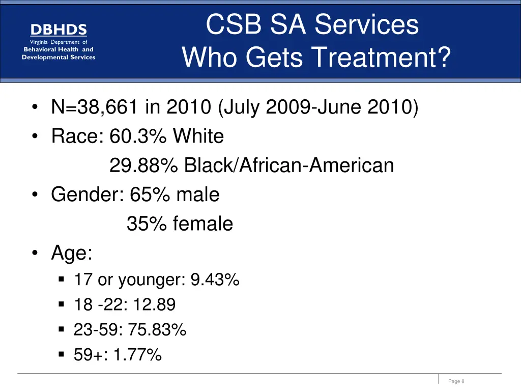 csb sa services who gets treatment