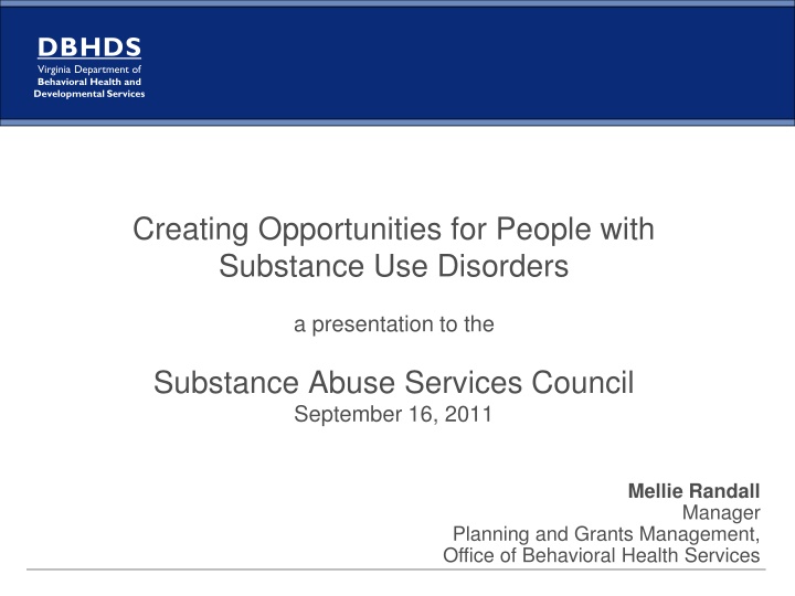 dbhds virginia department of behavioral health