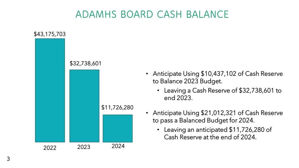 adamhs board cash balance