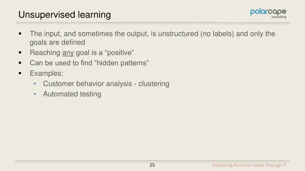 unsupervised learning