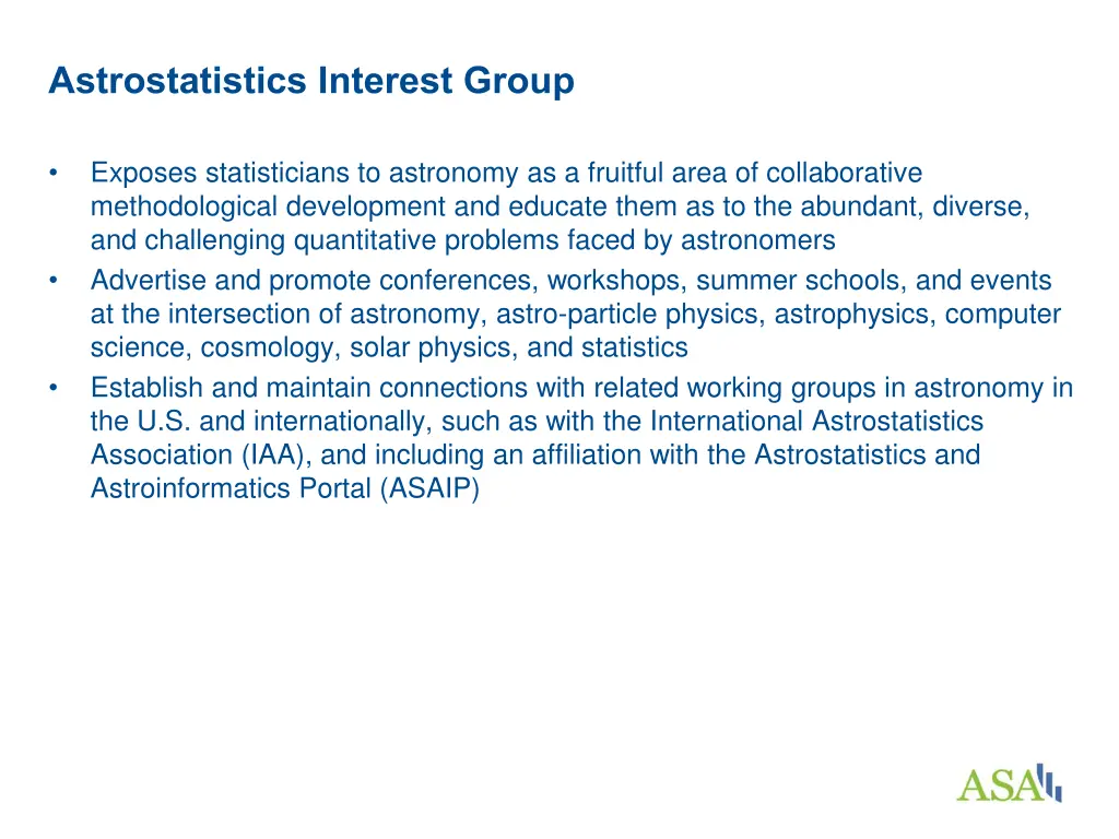 astrostatistics interest group
