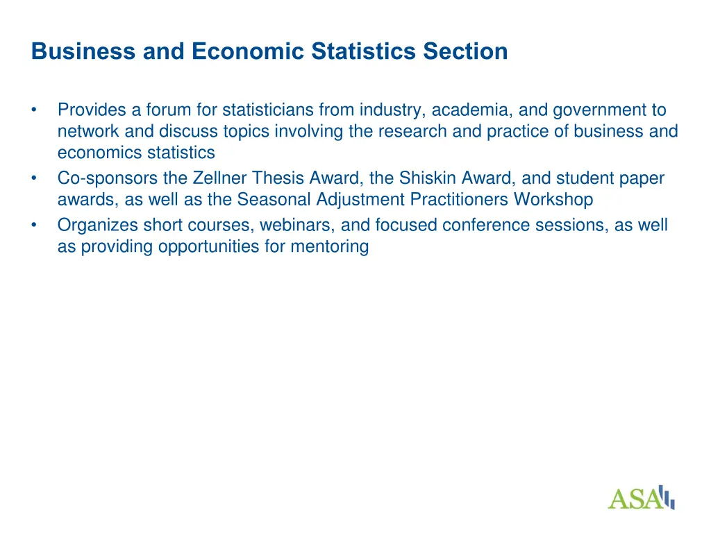 business and economic statistics section