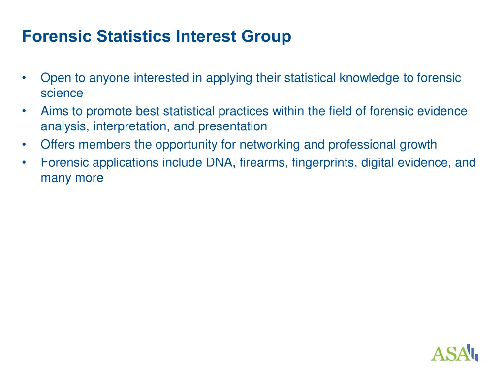 forensic statistics interest group