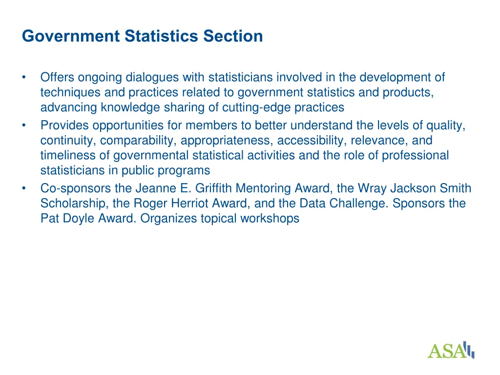 government statistics section