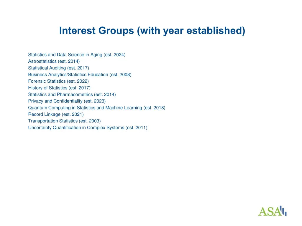 interest groups with year established