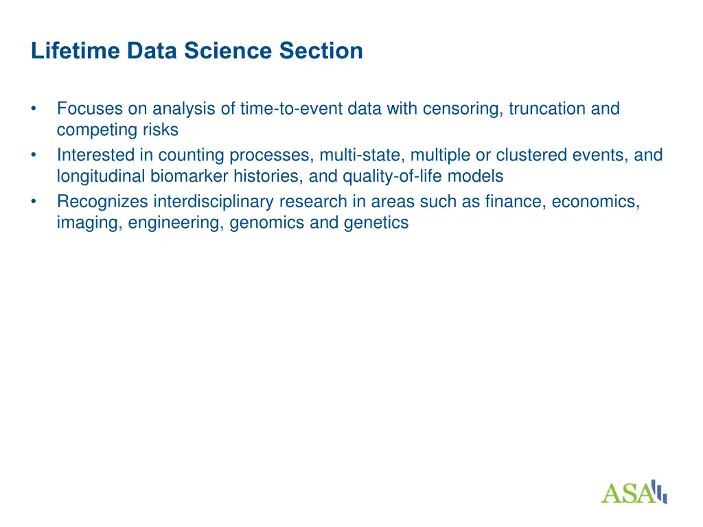 lifetime data science section