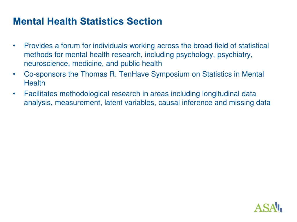 mental health statistics section