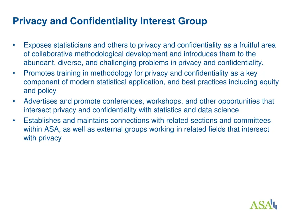privacy and confidentiality interest group
