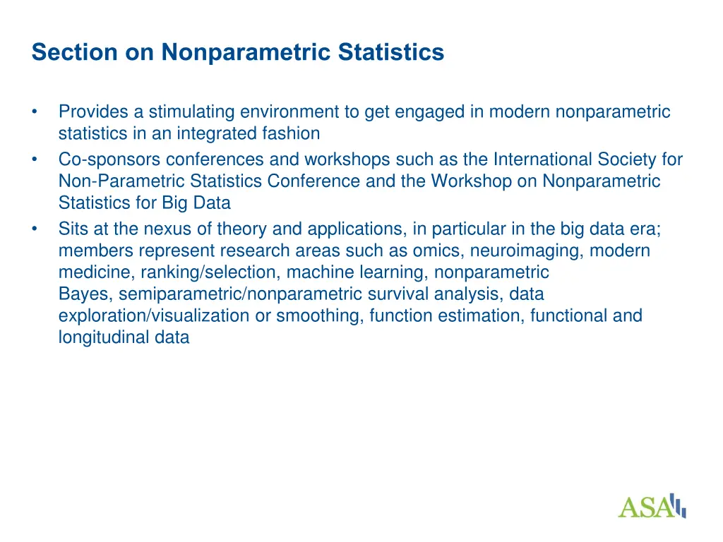 section on nonparametric statistics