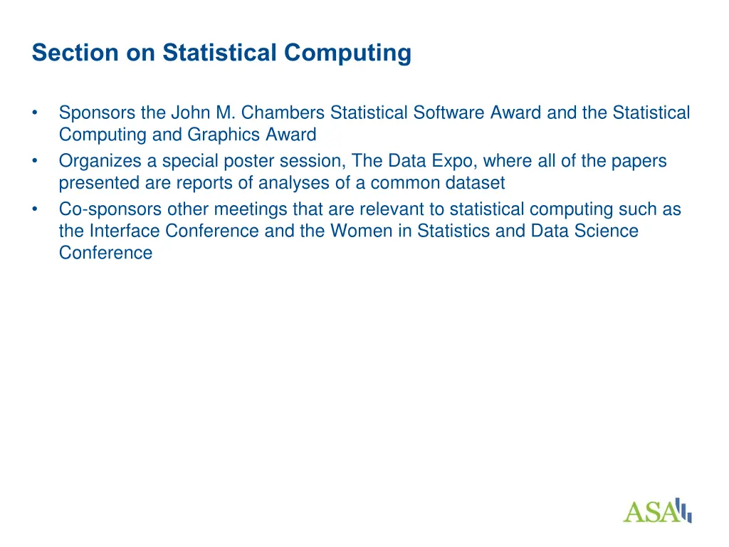 section on statistical computing