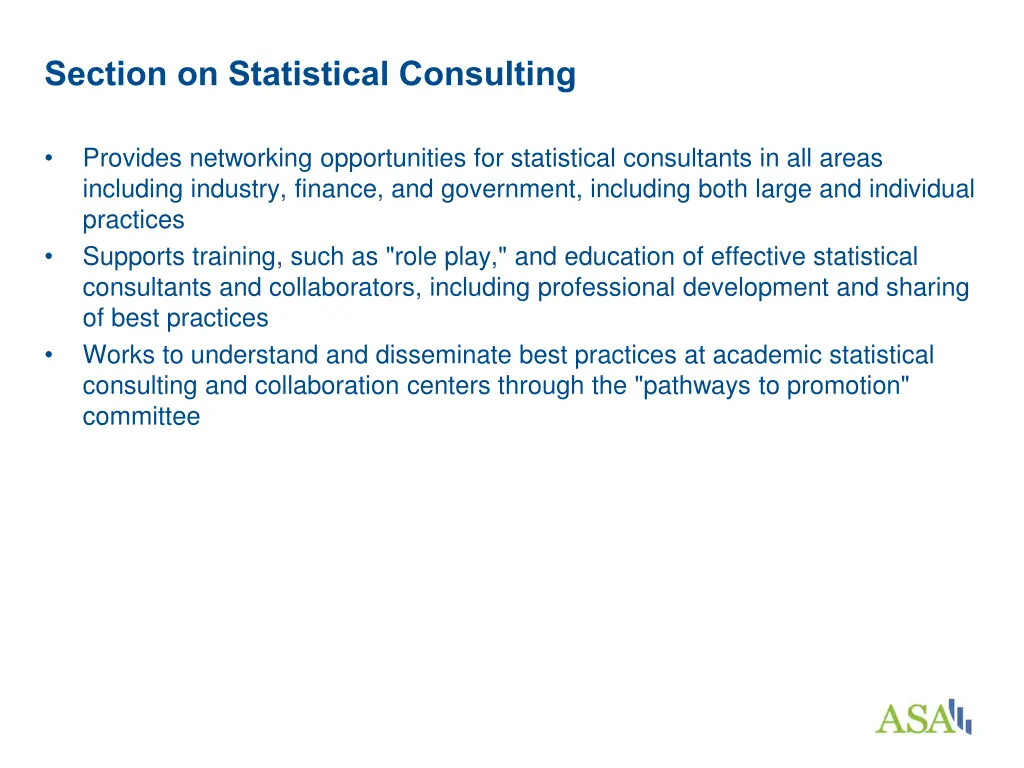 section on statistical consulting