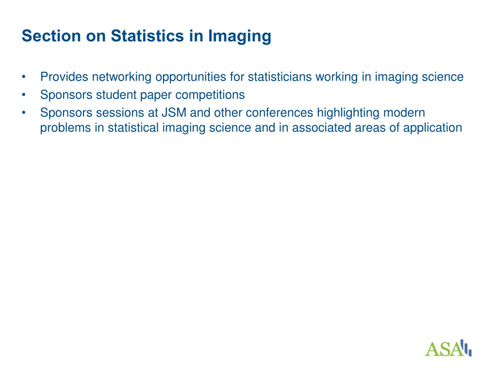 section on statistics in imaging