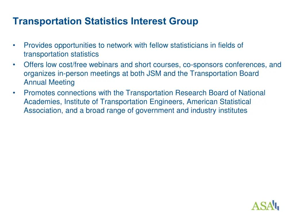 transportation statistics interest group