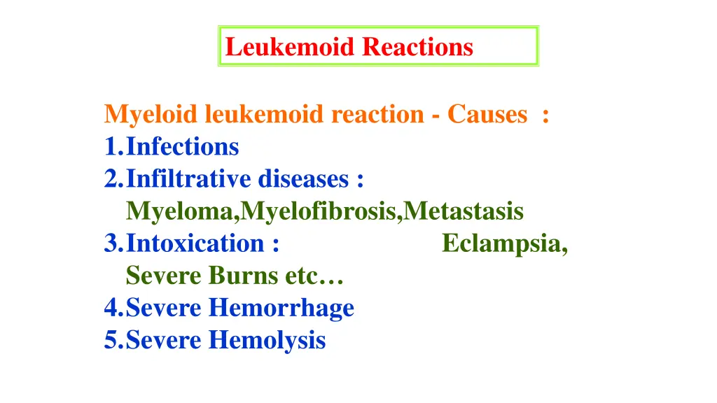 leukemoid reactions 1