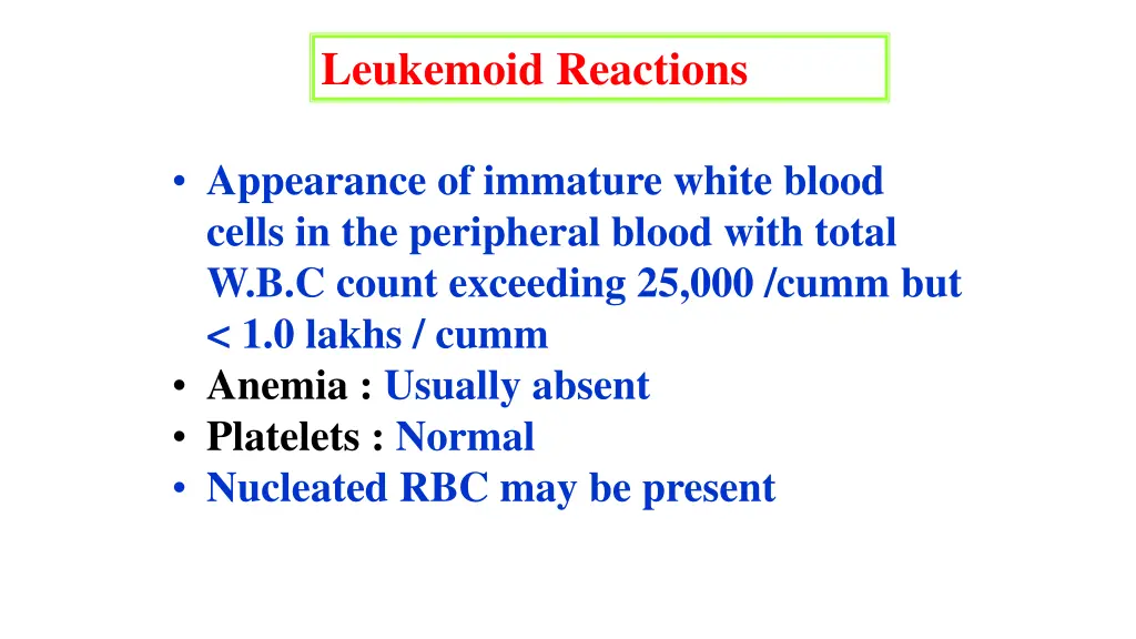 leukemoid reactions