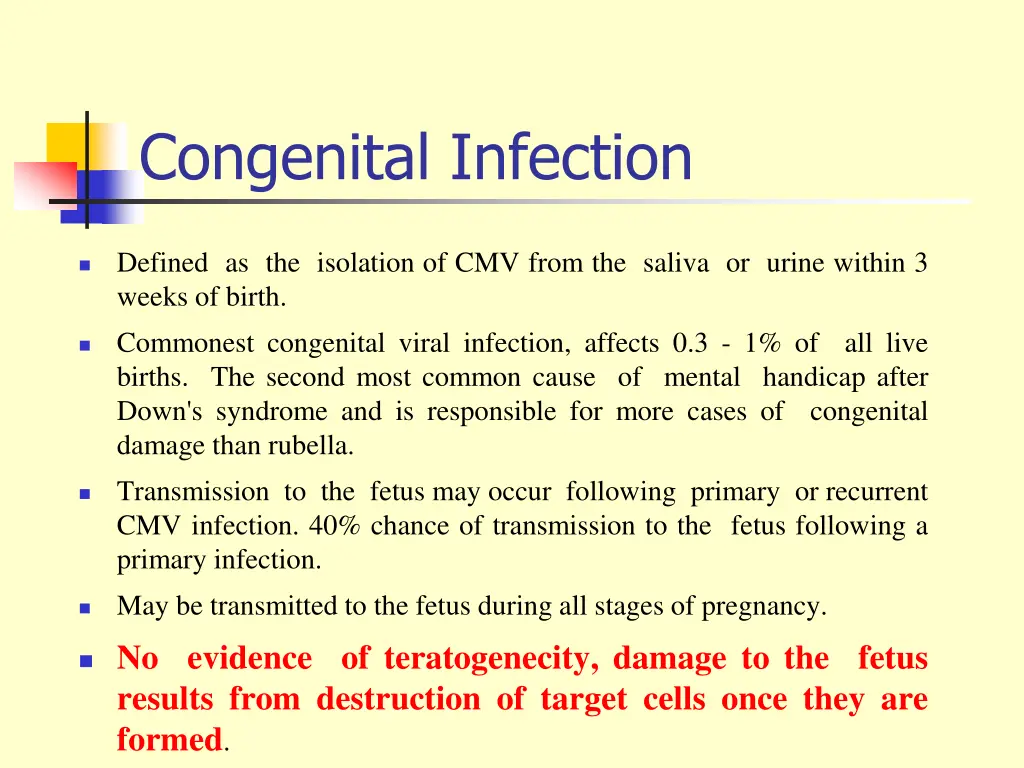 congenital infection