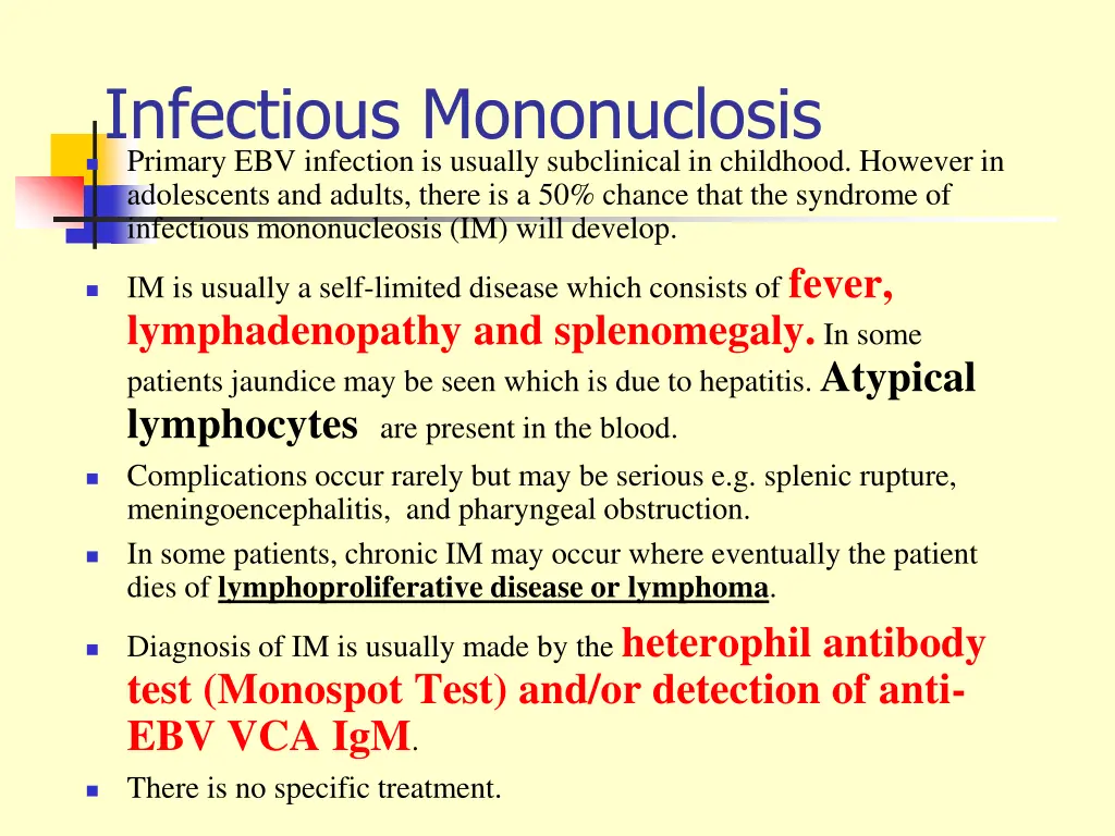 infectious mononuclosis primary ebv infection