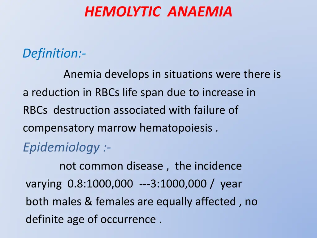 hemolytic anaemia