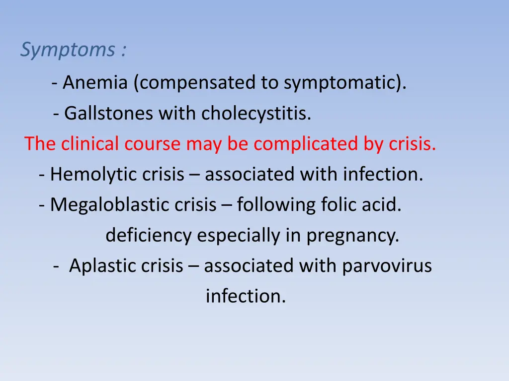 symptoms