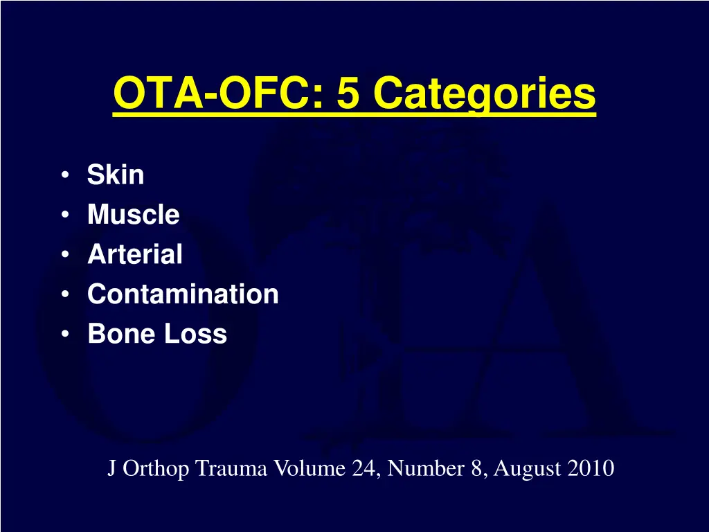 ota ofc 5 categories