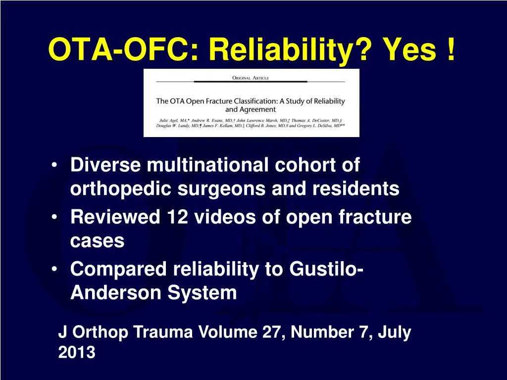 ota ofc reliability yes