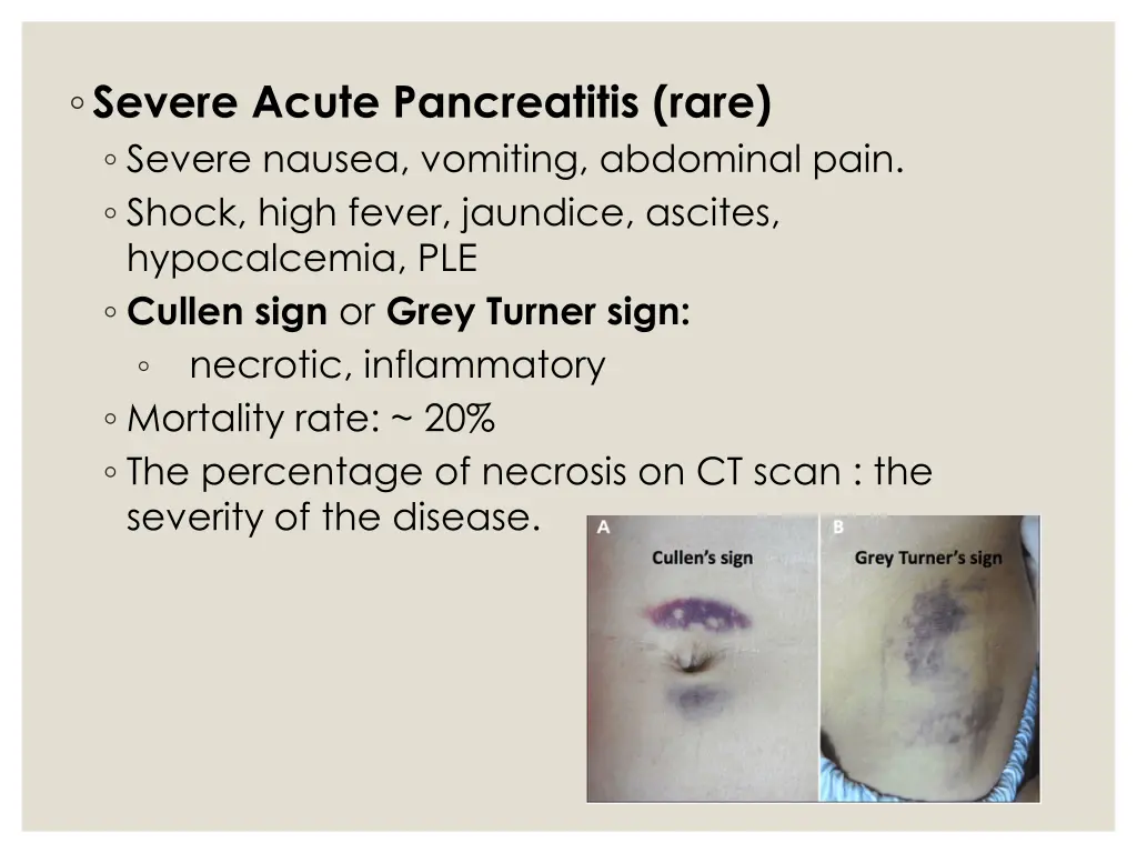 severe acute pancreatitis rare severe nausea