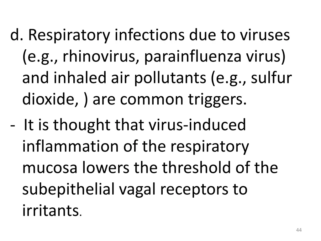 d respiratory infections due to viruses
