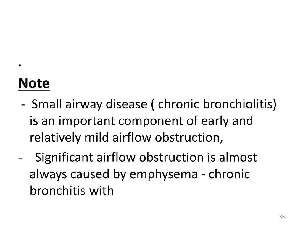 note small airway disease chronic bronchiolitis
