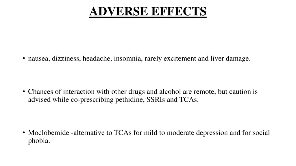 adverse effects