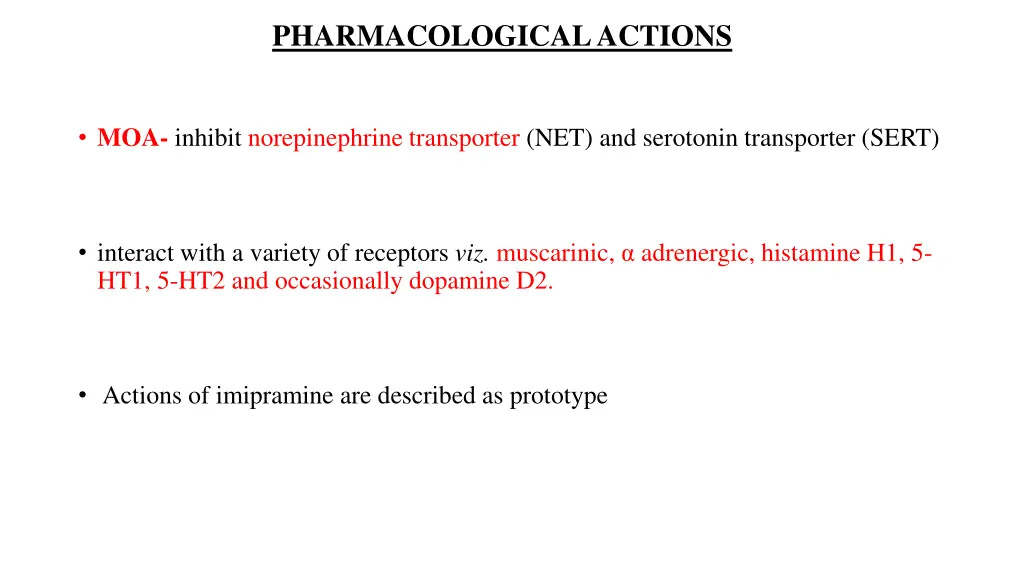 pharmacological actions