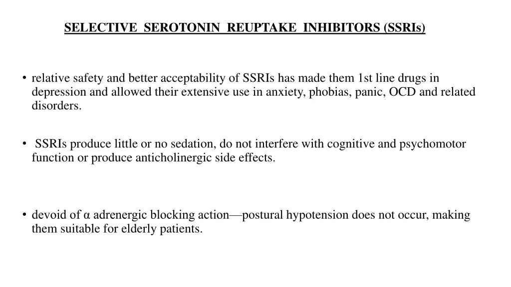 selective serotonin reuptake inhibitors ssris