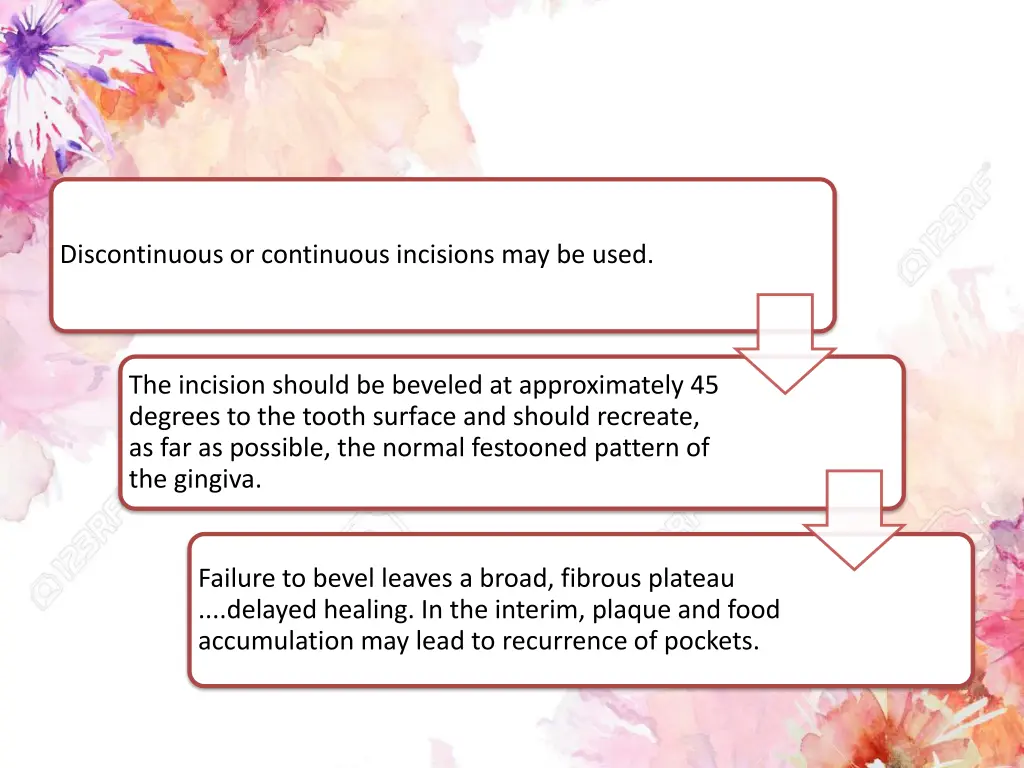 discontinuous or continuous incisions may be used