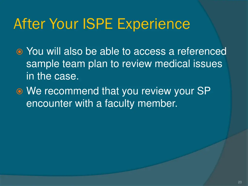 after your ispe experience