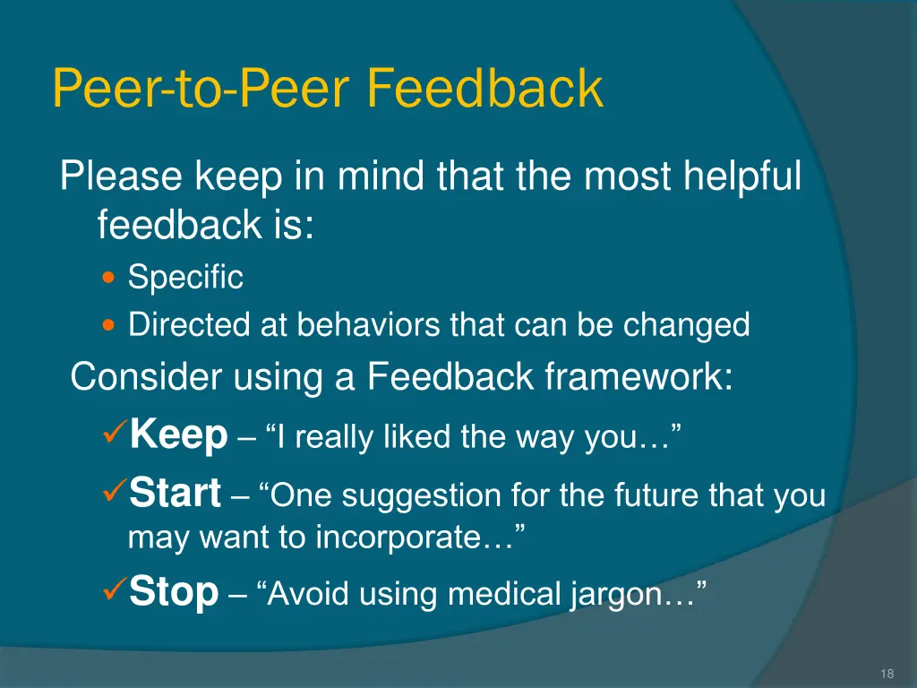 peer to peer feedback