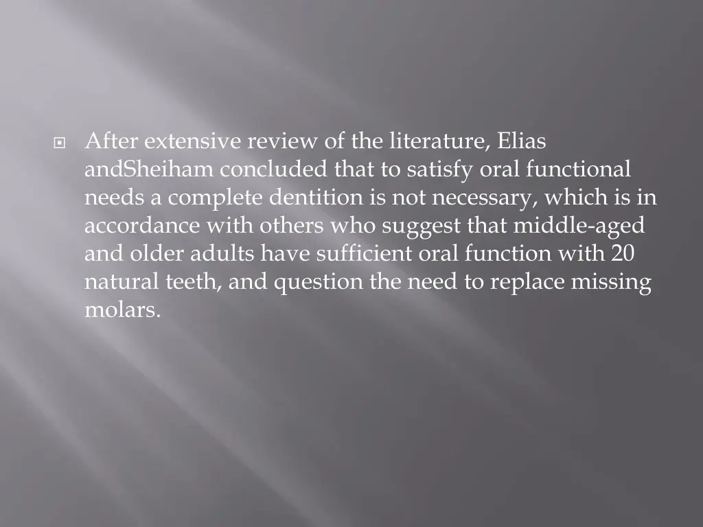 after extensive review of the literature elias
