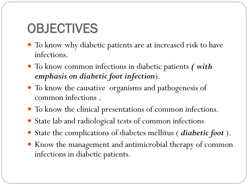 objectives objectives