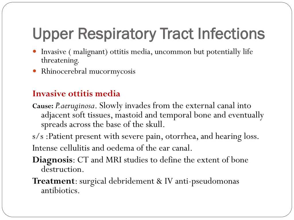 upper respiratory tract infections upper