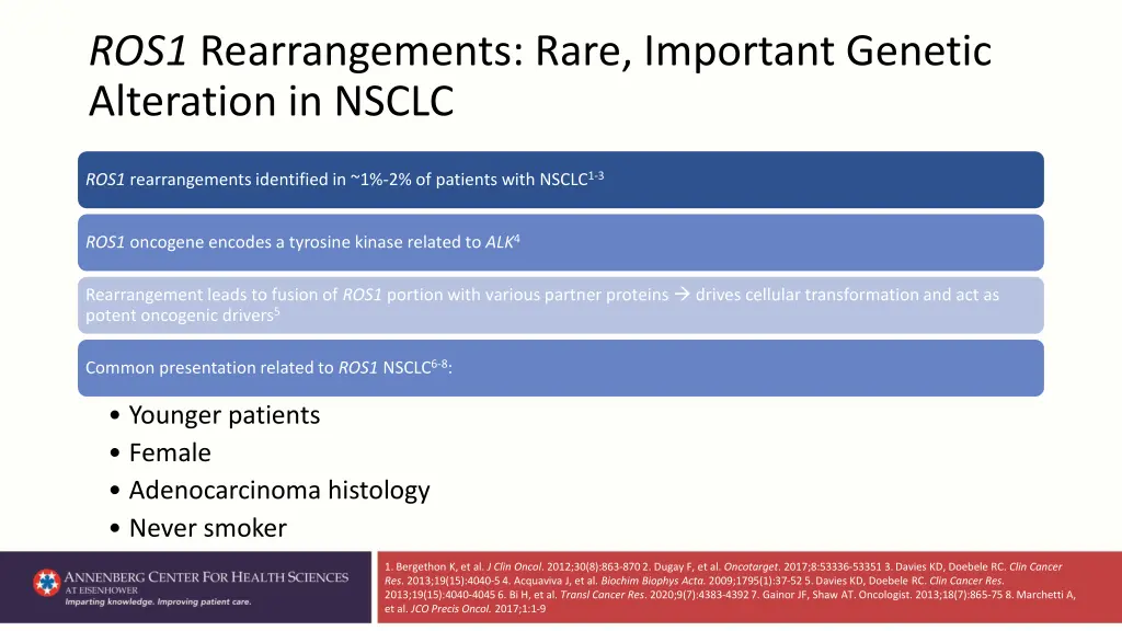 ros1 rearrangements rare important genetic