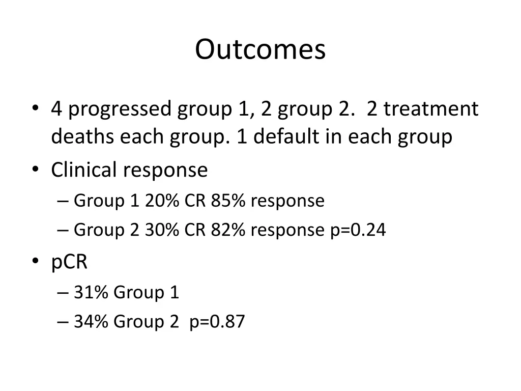 outcomes